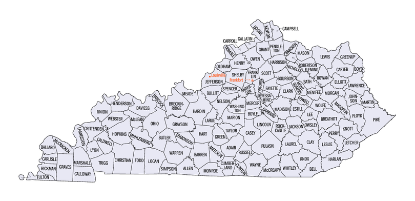 Kentucky CountY Map